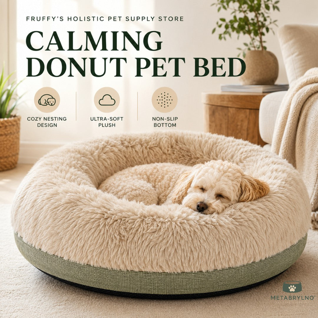 Fruffy’s Cozy Bolster Pet Bed with Removable Cushion