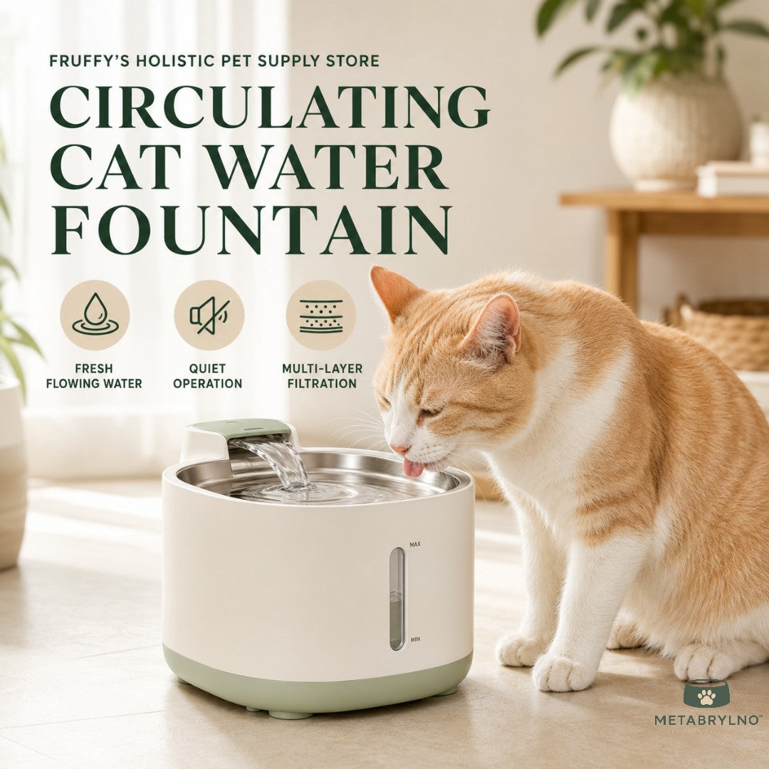 METABRYLNO™ Quiet Circulating Cat Water Fountain with Multi-Layer Filter